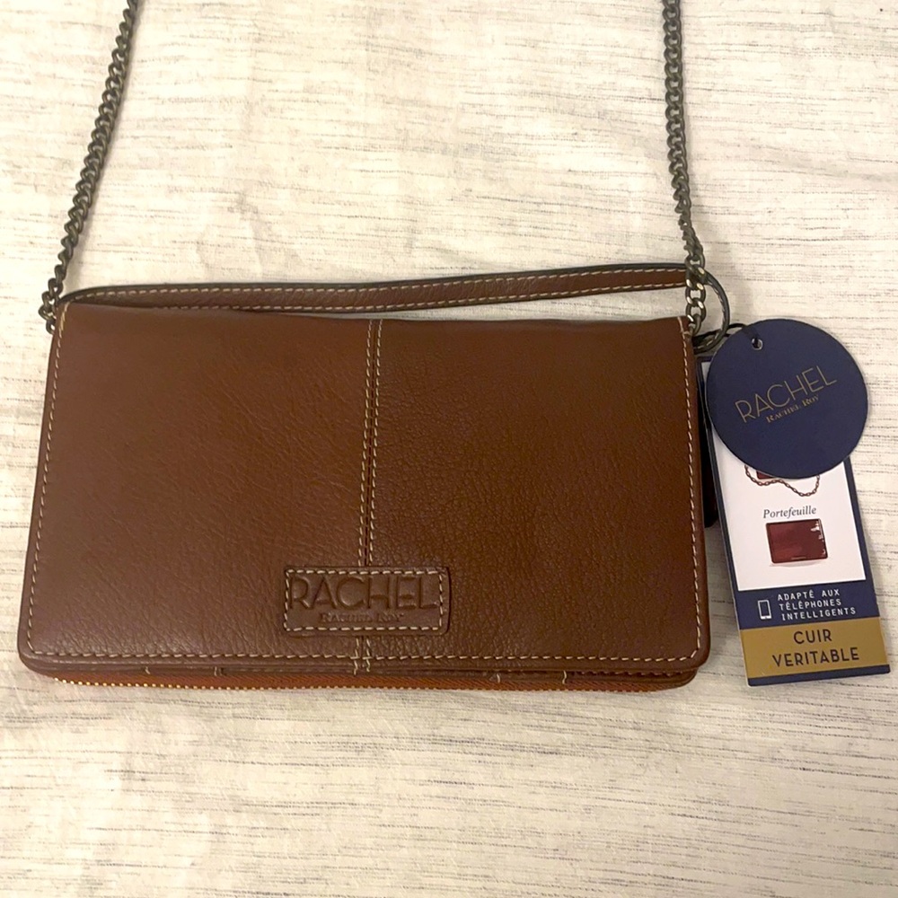 Rachel Roy Brown Leather Crossbody/Clutch